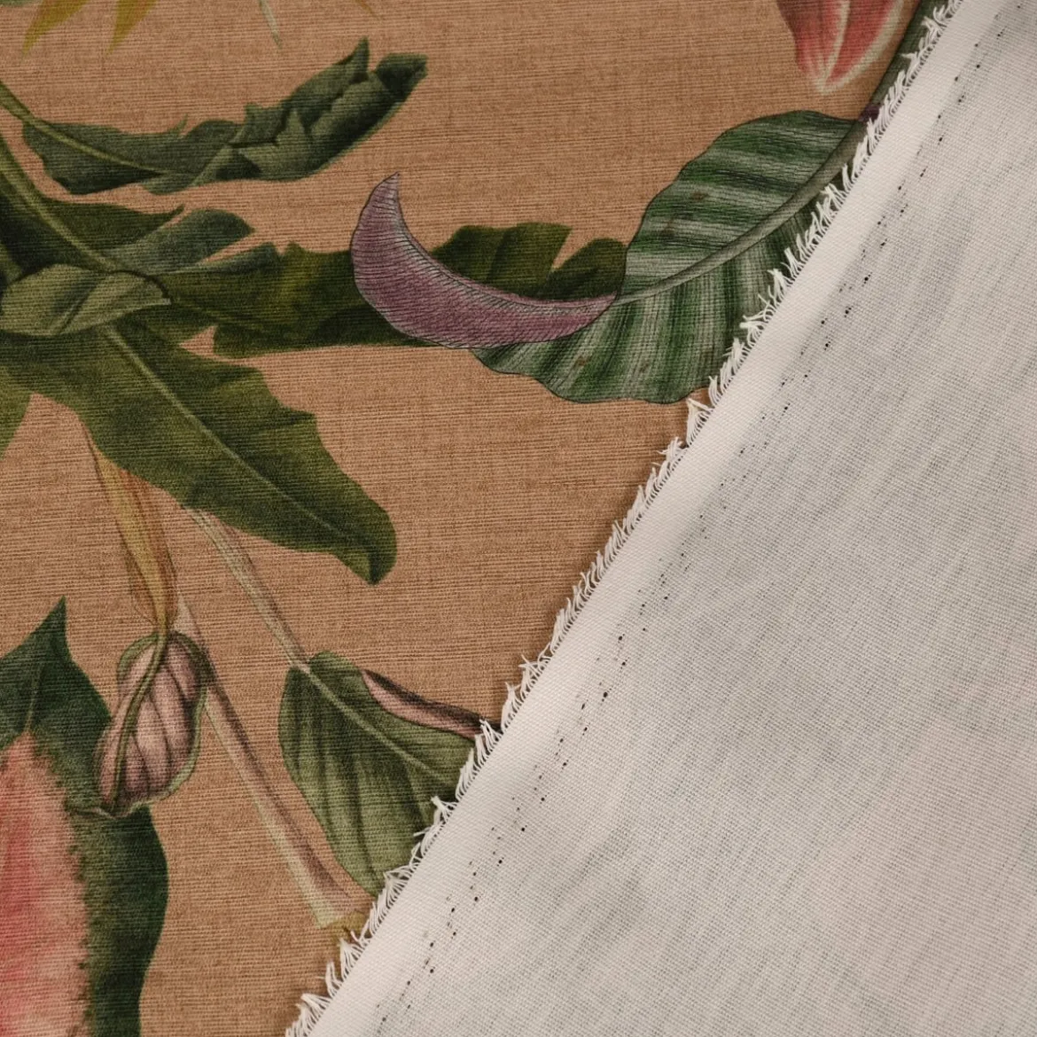 SCHÖNER LEBEN. Tischläufer Outdoor Romantic Botanic Exotik Blumen beige grün rosa 40x160cm