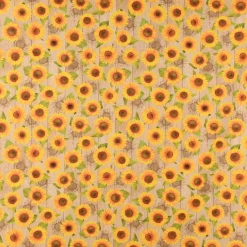 SCHÖNER LEBEN. Tischläufer Outdoor Sunflower Sonnenbumen Holzlatten beige gelb 40x160cm