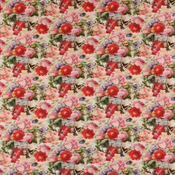 SCHÖNER LEBEN. Tischläufer Outdoor Flowers Painting Blumen Schmetterlinge bunt 40x160cm