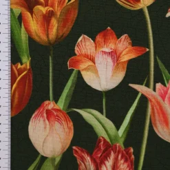 SCHÖNER LEBEN. Tischläufer Outdoor Tulip Painting Tulpen grün rot 40x160cm