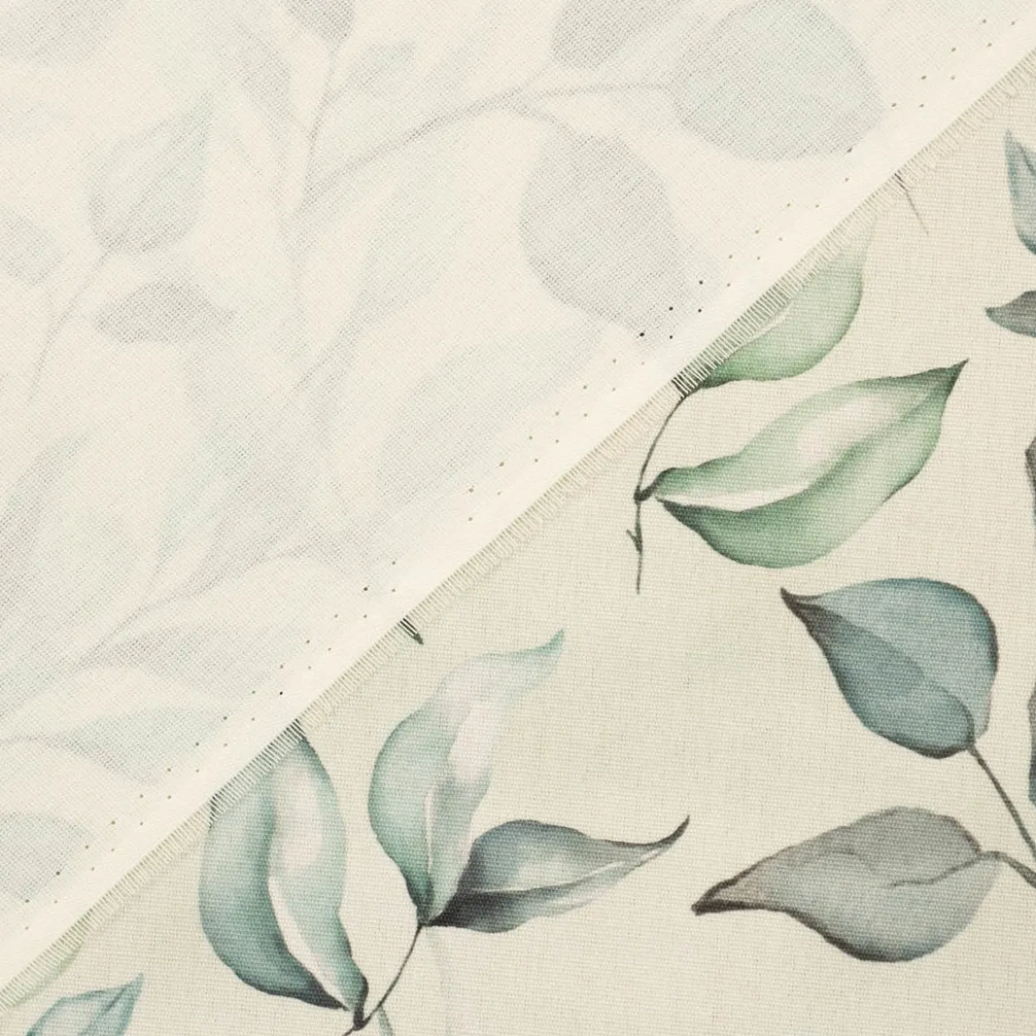 SCHÖNER LEBEN. Tischläufer Outdoor Plant Lover Blätterzweige Aquarell mint grün 40x160cm