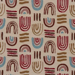 SCHÖNER LEBEN. Tischläufer Regenbogen beige blau rot 40x160cm