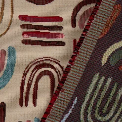 SCHÖNER LEBEN. Tischläufer Regenbogen beige blau rot 40x160cm