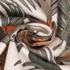 SCHÖNER LEBEN. Tischläufer Retro Blätter Blumen wollweiß orange braun 40x160cm