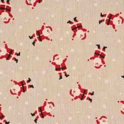 SCHÖNER LEBEN. Tischläufer Santa Snow Weihnachtsmann natur rot weiß 40x160cm