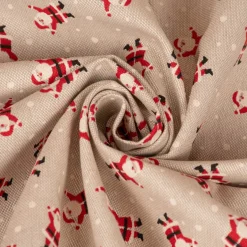 SCHÖNER LEBEN. Tischläufer Santa Snow Weihnachtsmann natur rot weiß 40x160cm