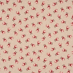 SCHÖNER LEBEN. Tischläufer Santa Snow Weihnachtsmann natur rot weiß 40x160cm