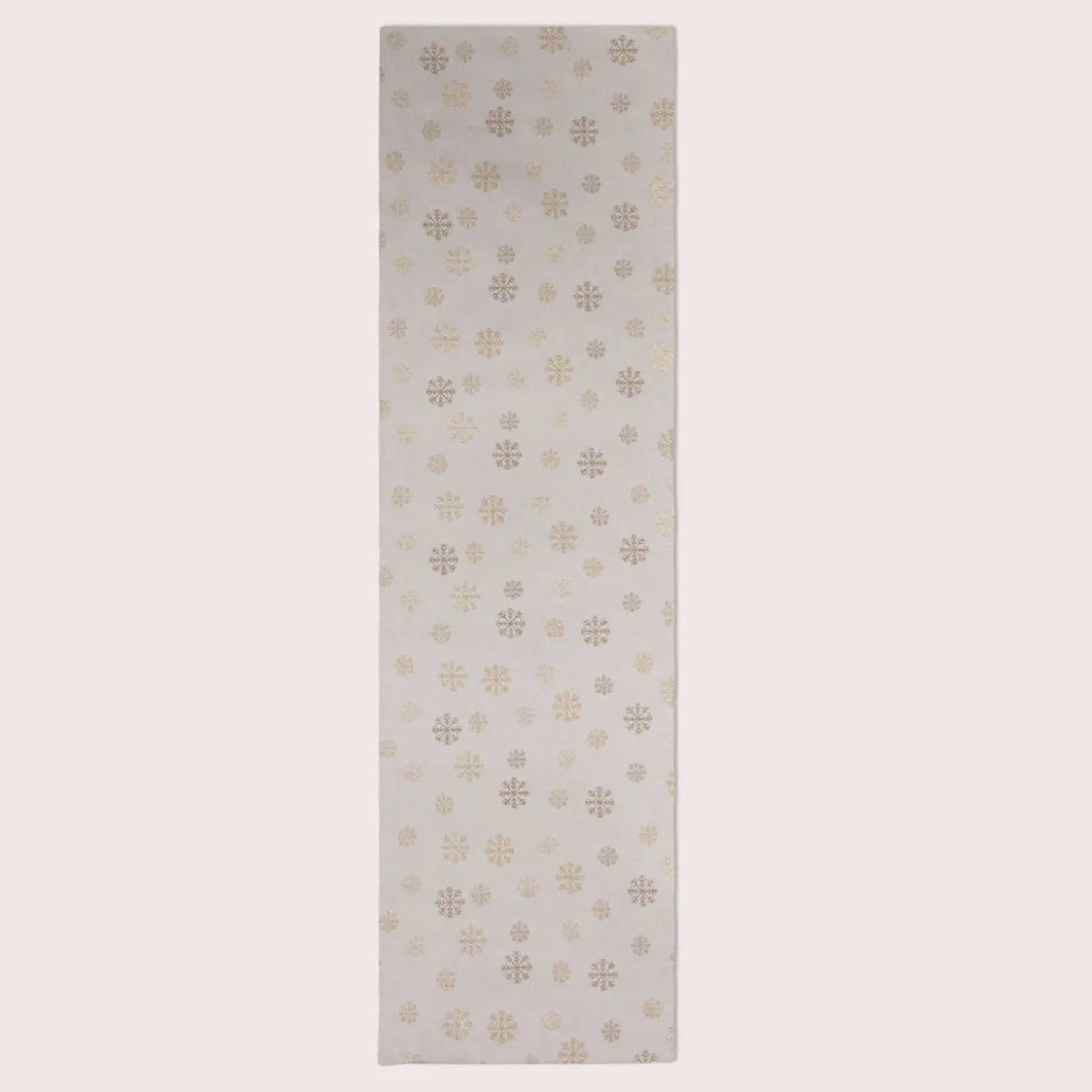 SCHÖNER LEBEN. Tischläufer Schneeflocken beidseitig beige gold 40x160cm