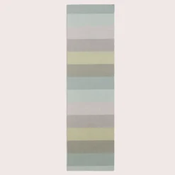 SCHÖNER LEBEN. Tischläufer Streifen 9,5cm grau mint petrol grün 40x160cm