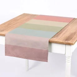SCHÖNER LEBEN. Tischläufer Streifen 9,5cm mint rosa beere rot gelb grün 40x160cm