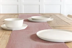 SCHÖNER LEBEN. Tischläufer Streifen längs 3mm creme rosa 40x160cm