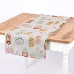 SCHÖNER LEBEN. Tischläufer STUDIO G Digitaldruck Süßigkeiten Bonbons Candyshop ecru multi 40x160cm