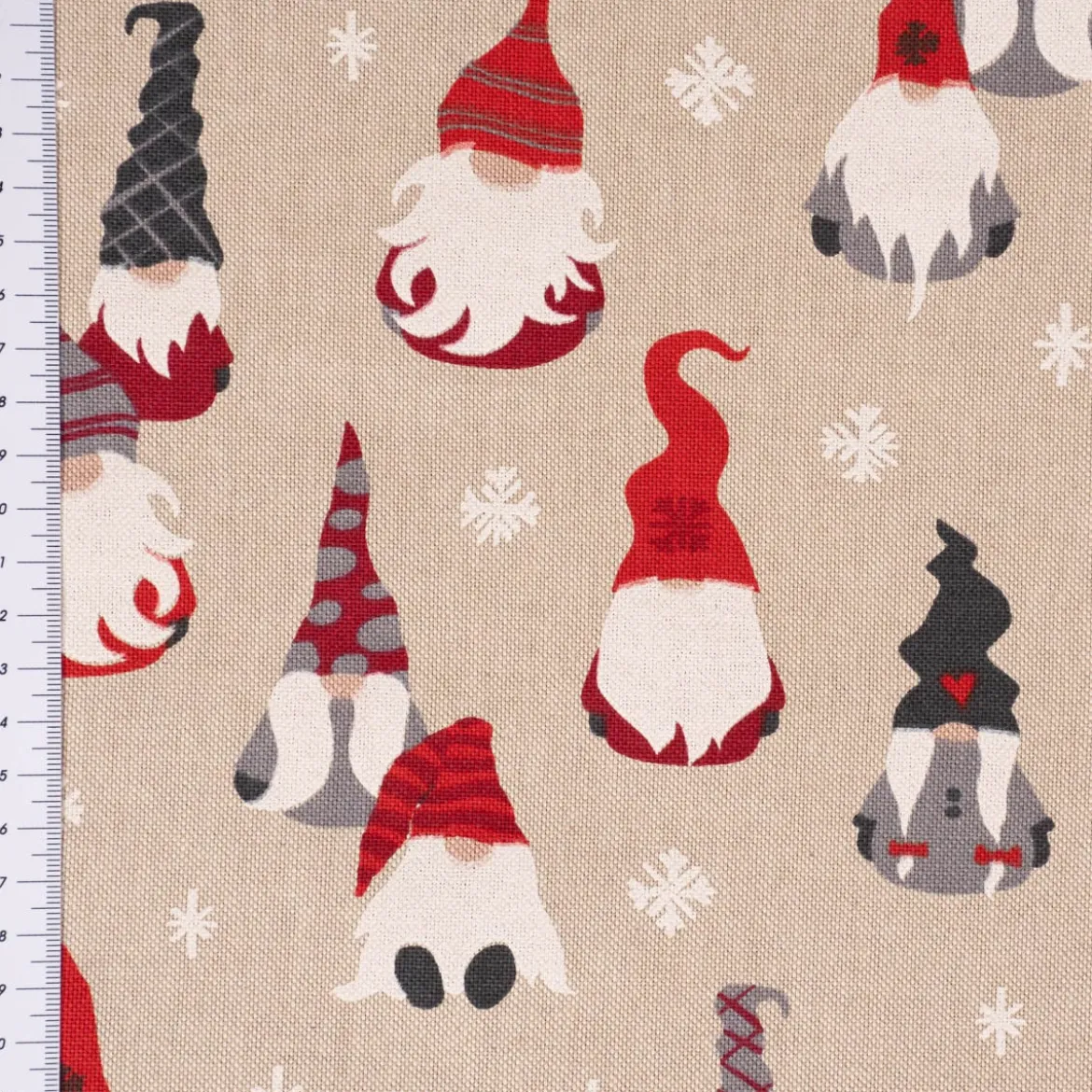 SCHÖNER LEBEN. Tischläufer Tomte Cosy Family Weihnachtswichtel natur rot weiß 40x160cm