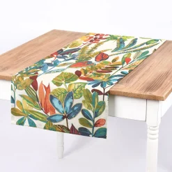 SCHÖNER LEBEN. Tischläufer Tonga Spice Exotik Blätter Pflanzen bunt 40x160cm