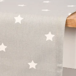 SCHÖNER LEBEN. Tischläufer Twinkle Sterne grau weiß 40x160cm