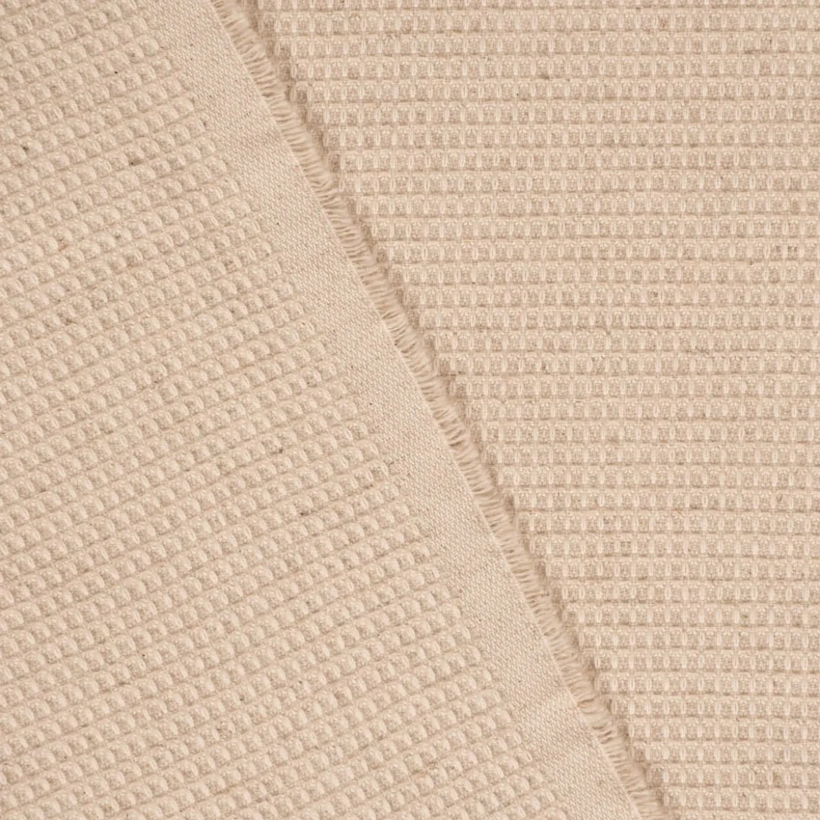 SCHÖNER LEBEN. Tischläufer Waffelrelief Kästchenstruktur uni natur 40x160cm
