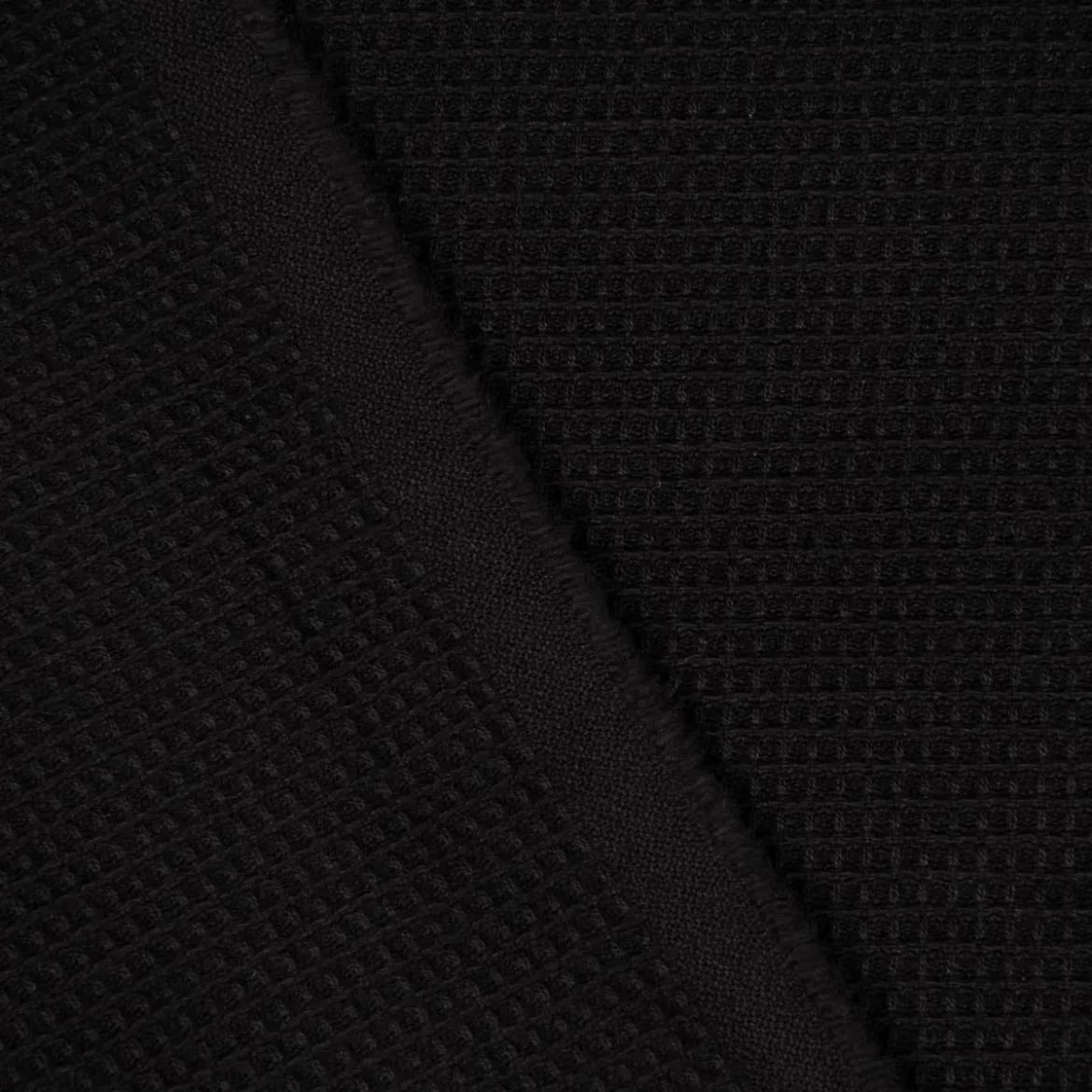 SCHÖNER LEBEN. Tischläufer Waffelrelief Kästchenstruktur uni schwarz 40x160cm