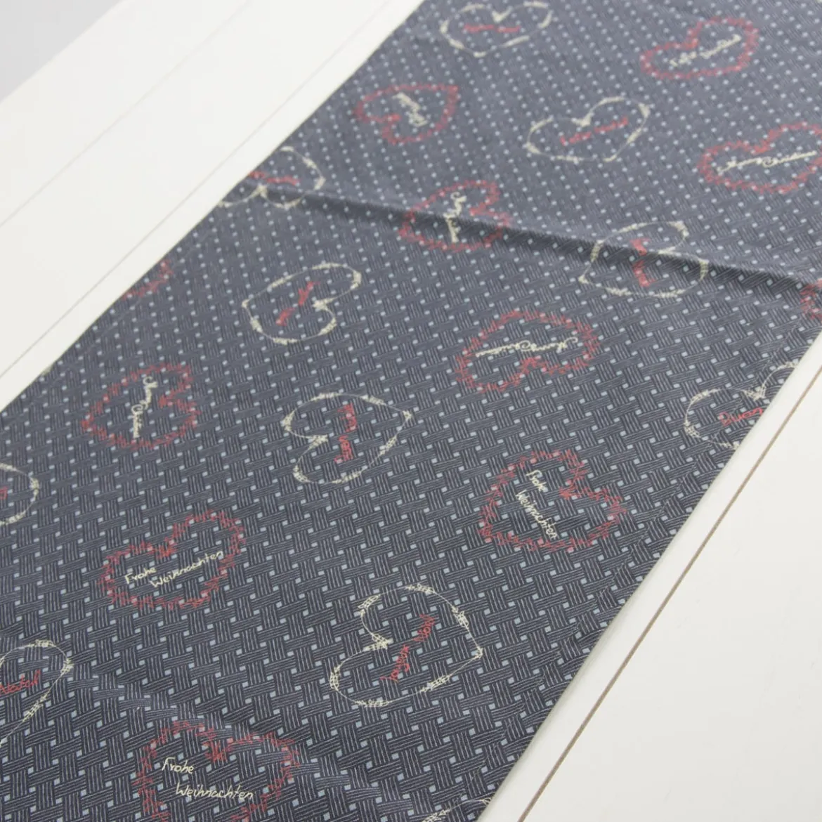 Schöner Leben Tischläufer Weihnachten Bordüre blau 40x140cm