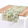 SCHÖNER LEBEN. Tischläufer Wintergarten Pflanztöpfe beige grün 40x160cm