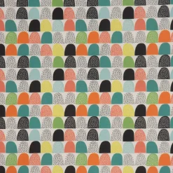SCHÖNER LEBEN. Tischläufer wollweiß mit abstrakten Hügeln bunt 40x160cm