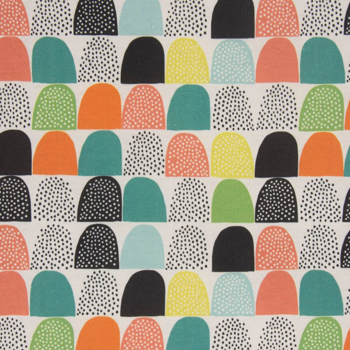 SCHÖNER LEBEN. Tischläufer wollweiß mit abstrakten Hügeln bunt 40x160cm