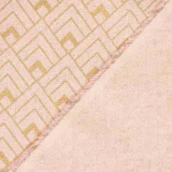 SCHÖNER LEBEN. Vorhang Art Deco Metallic Rauten rosa goldfarbig 245cm oder Wunschlänge