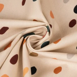 SCHÖNER LEBEN. Vorhang aus Baumwolle Punkte Tupfen ecru grün orange 245cm oder Wunschlänge