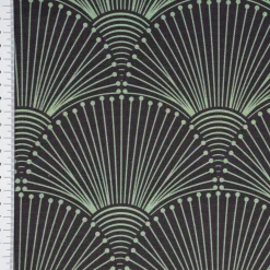 SCHÖNER LEBEN. Vorhang aus Baumwolle Fächer Bogen dunkelblau mintgrün 245cm oder Wunschlänge