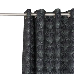 SCHÖNER LEBEN. Vorhang aus Baumwolle Fächer Bogen dunkelblau mintgrün 245cm oder Wunschlänge