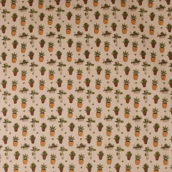 SCHÖNER LEBEN. Vorhang Blätter Pflanzen Vase Pflanztopf natur gelb grün braun 245cm oder Wunschlänge