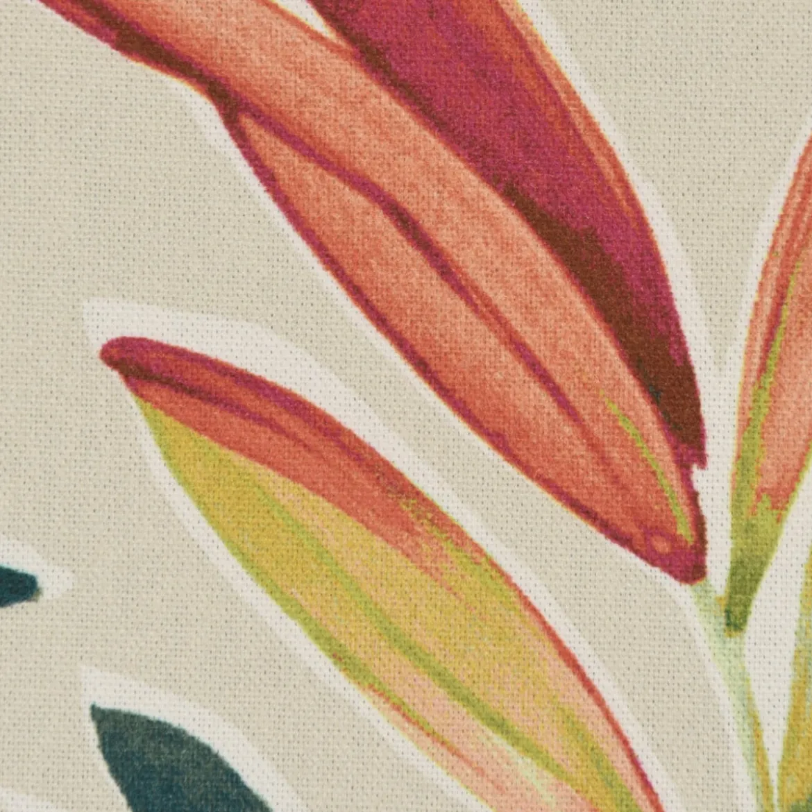 SCHÖNER LEBEN. Vorhang Blätter Zweige beige grün rot 245cm oder Wunschlänge