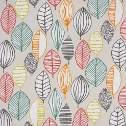 SCHÖNER LEBEN. Vorhang Canyon Blätter beige braun grün rot 245cm oder Wunschlänge