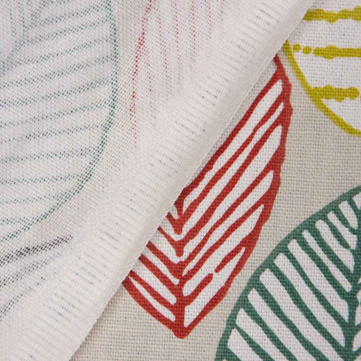 SCHÖNER LEBEN. Vorhang Canyon Blätter beige braun grün rot 245cm oder Wunschlänge