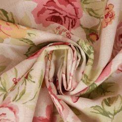 SCHÖNER LEBEN. Vorhang Clarke & Clarke STUDIO G Blumen Rosen beige grün rot 245cm oder Wunschlänge