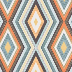 SCHÖNER LEBEN. Vorhang Clarke & Clarke STUDIO G geometrisch Ethno Raute creme bunt 245cm oder Wunschlänge
