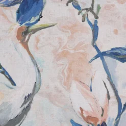 SCHÖNER LEBEN. Vorhang Cranebird Marble Kranich Aquarell Indigo Pastell 245cm oder Wunschlänge