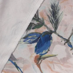 SCHÖNER LEBEN. Vorhang Cranebird Marble Kranich Aquarell Indigo Pastell 245cm oder Wunschlänge