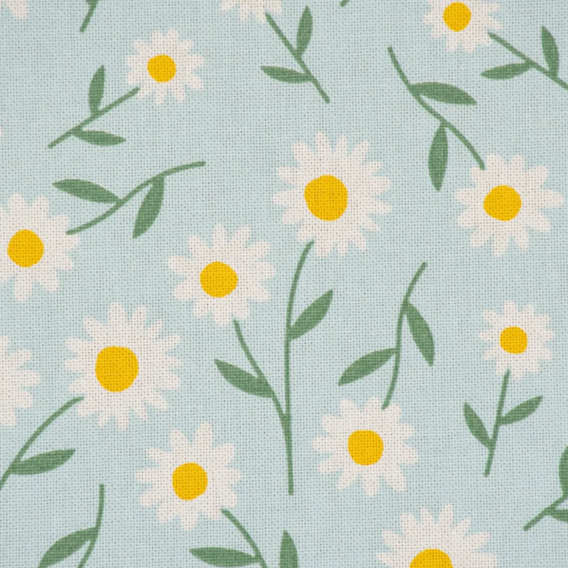 SCHÖNER LEBEN. Vorhang Daisy Sweet Field Gänseblümchen Leinenlook hellblau oder natur weiß in 245cm oder Wunschlänge