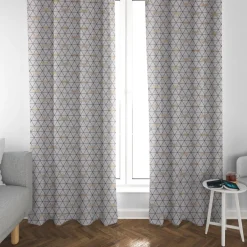 SCHÖNER LEBEN. Vorhang Dreiecke weiß schwarz Libelle gold 245cm oder Wunschlänge