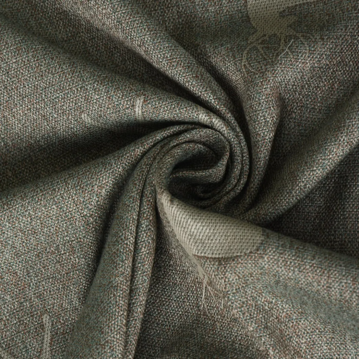 SCHÖNER LEBEN. Vorhang dunkle Hirsche braun beige türkis 245cm oder Wunschlänge