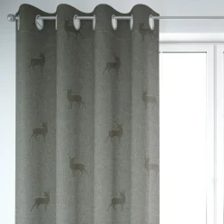 SCHÖNER LEBEN. Vorhang dunkle Hirsche braun beige türkis 245cm oder Wunschlänge