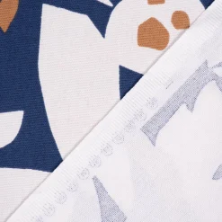 SCHÖNER LEBEN. Vorhang Ewazi Blätter Blumen abstrakt blau ecru 245cm oder Wunschlänge