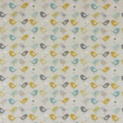 SCHÖNER LEBEN. Vorhang Fryett`s Birds Vögel beige grau mint senf 245cm oder Wunschlänge