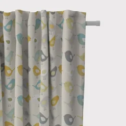 SCHÖNER LEBEN. Vorhang Fryett`s Birds Vögel beige grau mint senf 245cm oder Wunschlänge