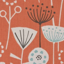 SCHÖNER LEBEN. Vorhang Fryett`s Halbpanama Blumen abstrakt orange 245cm oder Wunschlänge