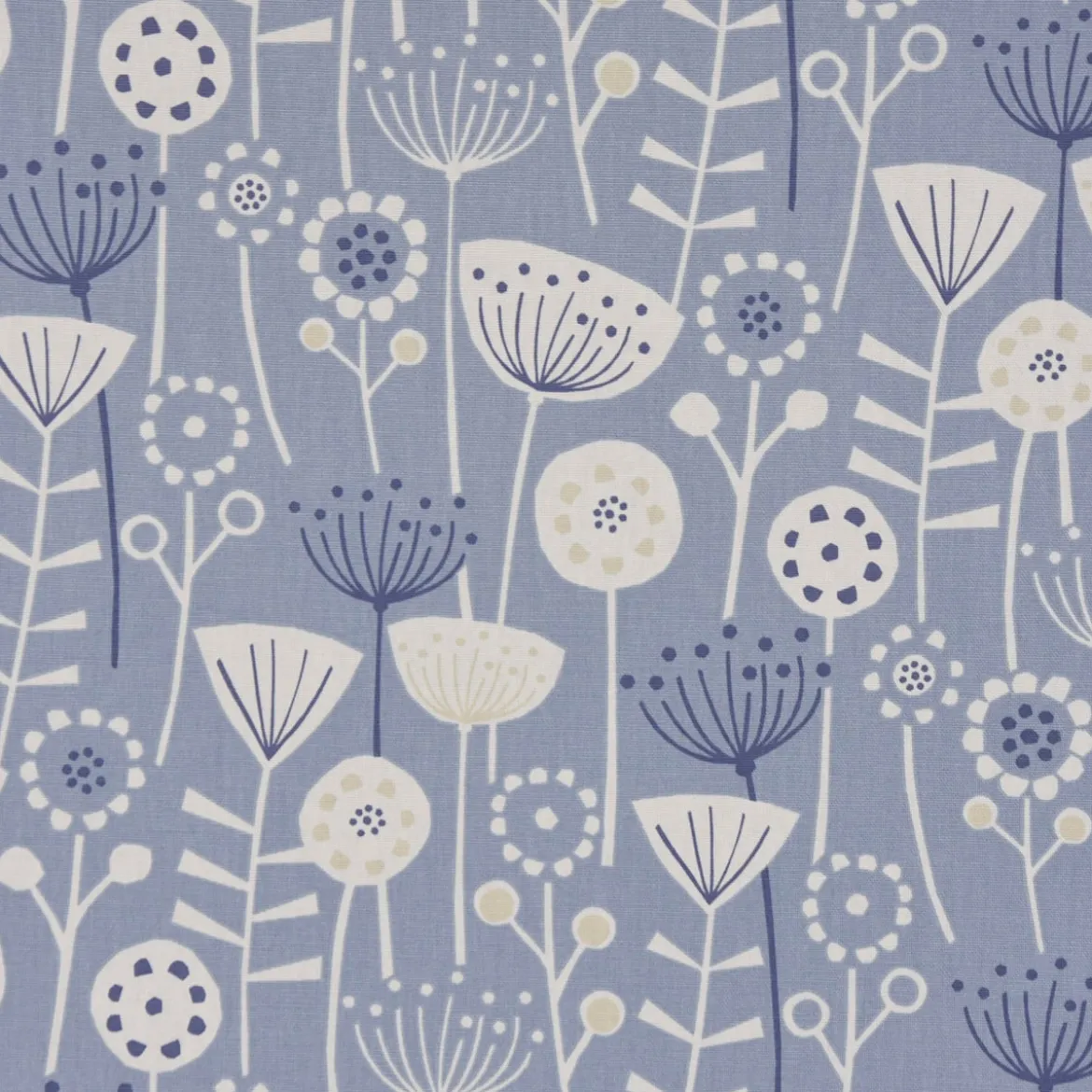 SCHÖNER LEBEN. Vorhang Fryett`s Halbpanama Blumen abstrakt blau 245cm oder Wunschlänge