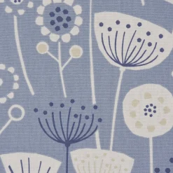 SCHÖNER LEBEN. Vorhang Fryett`s Halbpanama Blumen abstrakt blau 245cm oder Wunschlänge