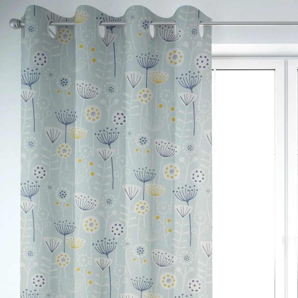 SCHÖNER LEBEN. Vorhang Fryett`s Halbpanama Blumen abstrakt mint 245cm oder Wunschlänge
