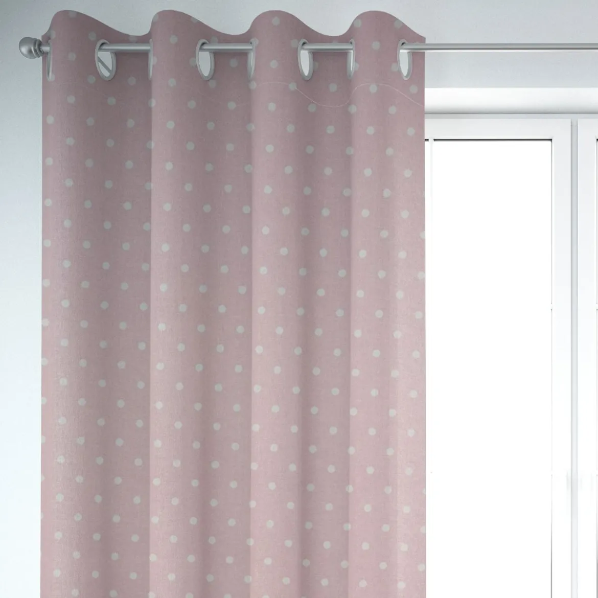 SCHÖNER LEBEN. Vorhang Full Stop Punkte candy rosa weiß 245cm oder Wunschlänge