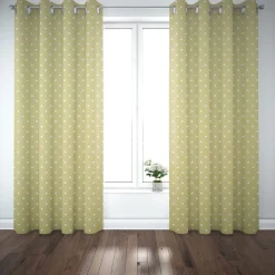 SCHÖNER LEBEN. Vorhang Full Stop Punkte oliv grün weiß 245cm oder Wunschlänge